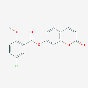 molecular formula C17H11ClO5 B4409761 2-oxo-2H-chromen-7-yl 5-chloro-2-methoxybenzoate 