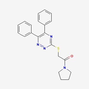 3-{[2-oxo-2-(1-pyrrolidinyl)ethyl]thio}-5,6-diphenyl-1,2,4-triazine