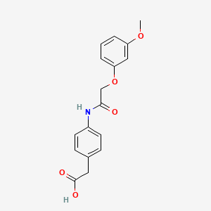 molecular formula C17H17NO5 B4409802 (4-{[(3-methoxyphenoxy)acetyl]amino}phenyl)acetic acid 