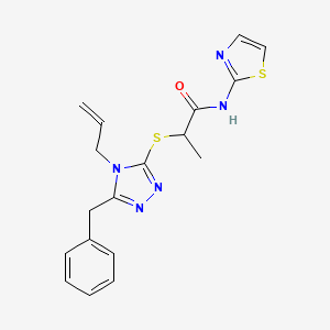 2-[(4-allyl-5-benzyl-4H-1,2,4-triazol-3-yl)thio]-N-1,3-thiazol-2-ylpropanamide