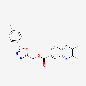 molecular formula C21H18N4O3 B4409842 [5-(4-methylphenyl)-1,3,4-oxadiazol-2-yl]methyl 2,3-dimethyl-6-quinoxalinecarboxylate 