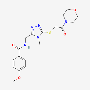 4-methoxy-N-[(4-methyl-5-{[2-(morpholin-4-yl)-2-oxoethyl]sulfanyl}-4H-1,2,4-triazol-3-yl)methyl]benzamide