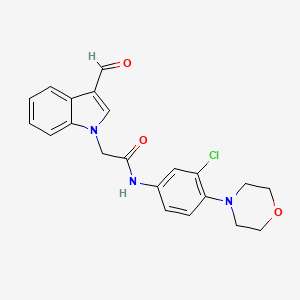 N-[3-chloro-4-(4-morpholinyl)phenyl]-2-(3-formyl-1H-indol-1-yl)acetamide