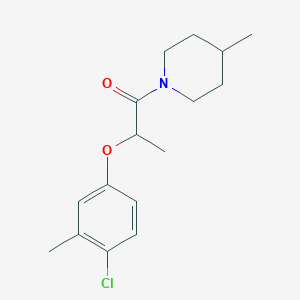 molecular formula C16H22ClNO2 B4409854 2-(4-Chloro-3-methylphenoxy)-1-(4-methylpiperidin-1-yl)propan-1-one 