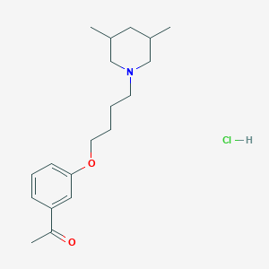 molecular formula C19H30ClNO2 B4409897 1-{3-[4-(3,5-dimethylpiperidin-1-yl)butoxy]phenyl}ethanone hydrochloride 