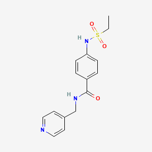 molecular formula C15H17N3O3S B4409931 4-[(ethylsulfonyl)amino]-N-(4-pyridinylmethyl)benzamide 