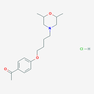 molecular formula C18H28ClNO3 B4409951 1-{4-[4-(2,6-dimethyl-4-morpholinyl)butoxy]phenyl}ethanone hydrochloride 