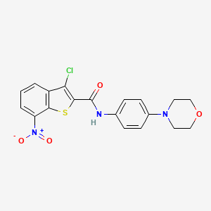 molecular formula C19H16ClN3O4S B4409964 3-chloro-N-[4-(4-morpholinyl)phenyl]-7-nitro-1-benzothiophene-2-carboxamide 