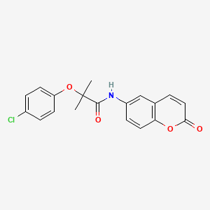 2-(4-chlorophenoxy)-2-methyl-N-(2-oxo-2H-chromen-6-yl)propanamide