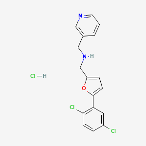 molecular formula C17H15Cl3N2O B4409977 {[5-(2,5-dichlorophenyl)-2-furyl]methyl}(pyridin-3-ylmethyl)amine hydrochloride 