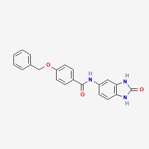 molecular formula C21H17N3O3 B4409996 4-(benzyloxy)-N-(2-oxo-2,3-dihydro-1H-benzimidazol-5-yl)benzamide 