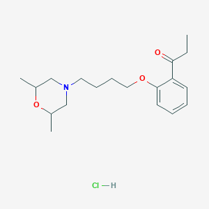 molecular formula C19H30ClNO3 B4410037 1-{2-[4-(2,6-dimethylmorpholin-4-yl)butoxy]phenyl}propan-1-one hydrochloride 