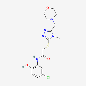 molecular formula C16H20ClN5O3S B4410076 N-(5-chloro-2-hydroxyphenyl)-2-{[4-methyl-5-(4-morpholinylmethyl)-4H-1,2,4-triazol-3-yl]thio}acetamide 