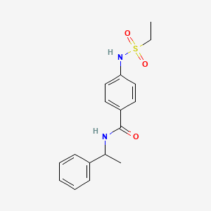 molecular formula C17H20N2O3S B4410087 4-[(ethylsulfonyl)amino]-N-(1-phenylethyl)benzamide 