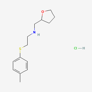 molecular formula C14H22ClNOS B4410126 {2-[(4-methylphenyl)thio]ethyl}(tetrahydrofuran-2-ylmethyl)amine hydrochloride 