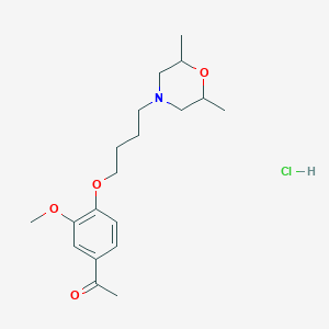 molecular formula C19H30ClNO4 B4410134 1-{4-[4-(2,6-dimethylmorpholin-4-yl)butoxy]-3-methoxyphenyl}ethanone hydrochloride 