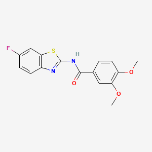 molecular formula C16H13FN2O3S B4410138 N-(6-fluoro-1,3-benzothiazol-2-yl)-3,4-dimethoxybenzamide 