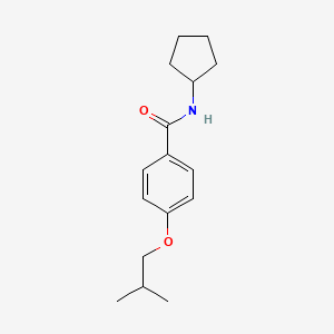 molecular formula C16H23NO2 B4410209 N-cyclopentyl-4-isobutoxybenzamide 