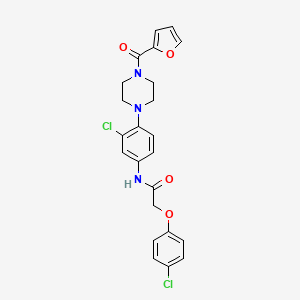 molecular formula C23H21Cl2N3O4 B4410214 N-{3-chloro-4-[4-(2-furoyl)-1-piperazinyl]phenyl}-2-(4-chlorophenoxy)acetamide 