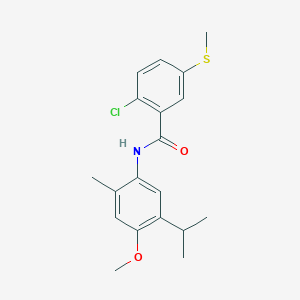 2-chloro-N-(5-isopropyl-4-methoxy-2-methylphenyl)-5-(methylthio)benzamide