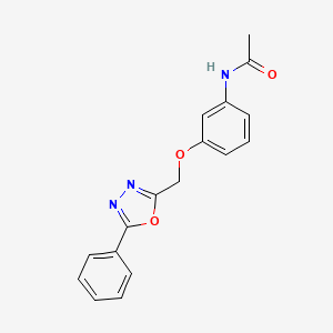 molecular formula C17H15N3O3 B4410296 N-{3-[(5-phenyl-1,3,4-oxadiazol-2-yl)methoxy]phenyl}acetamide 