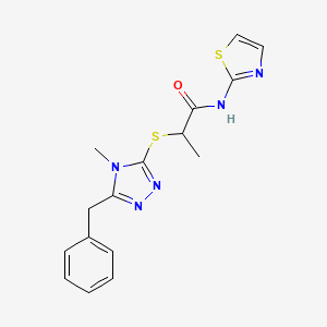 2-[(5-benzyl-4-methyl-4H-1,2,4-triazol-3-yl)thio]-N-1,3-thiazol-2-ylpropanamide