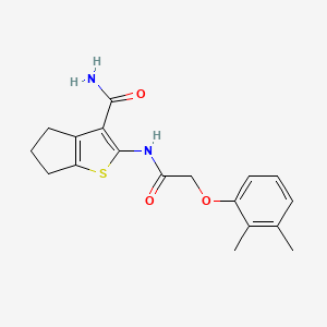 molecular formula C18H20N2O3S B4410321 2-{[(2,3-dimethylphenoxy)acetyl]amino}-5,6-dihydro-4H-cyclopenta[b]thiophene-3-carboxamide 