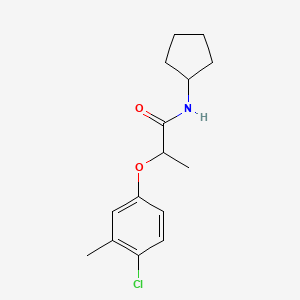 molecular formula C15H20ClNO2 B4410326 2-(4-chloro-3-methylphenoxy)-N-cyclopentylpropanamide 