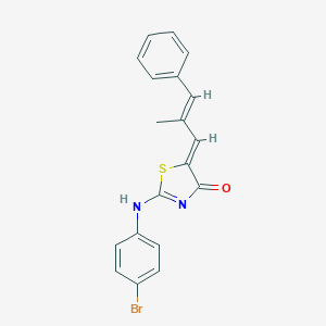 2-[(4-Bromophenyl)imino]-5-(2-methyl-3-phenyl-2-propenylidene)-1,3-thiazolidin-4-one