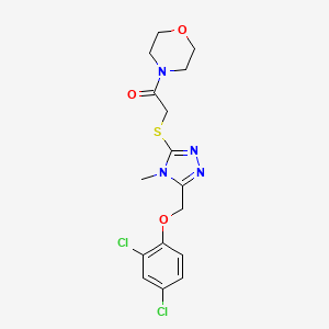 molecular formula C16H18Cl2N4O3S B4410441 4-[({5-[(2,4-dichlorophenoxy)methyl]-4-methyl-4H-1,2,4-triazol-3-yl}thio)acetyl]morpholine 