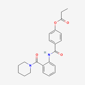 molecular formula C22H24N2O4 B4410458 4-({[2-(1-piperidinylcarbonyl)phenyl]amino}carbonyl)phenyl propionate 