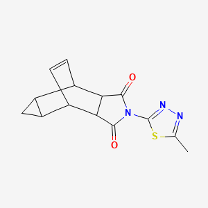 molecular formula C14H13N3O2S B4410462 4-(5-methyl-1,3,4-thiadiazol-2-yl)-4-azatetracyclo[5.3.2.0~2,6~.0~8,10~]dodec-11-ene-3,5-dione 