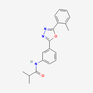 molecular formula C19H19N3O2 B4410566 2-methyl-N-{3-[5-(2-methylphenyl)-1,3,4-oxadiazol-2-yl]phenyl}propanamide 