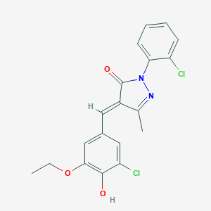 molecular formula C19H16Cl2N2O3 B441059 4-(3-chloro-5-ethoxy-4-hydroxybenzylidene)-2-(2-chlorophenyl)-5-methyl-2,4-dihydro-3H-pyrazol-3-one 