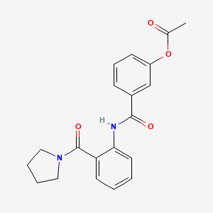 molecular formula C20H20N2O4 B4410596 3-({[2-(1-pyrrolidinylcarbonyl)phenyl]amino}carbonyl)phenyl acetate 