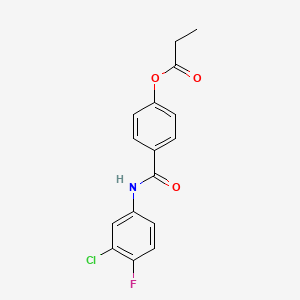 4-{[(3-chloro-4-fluorophenyl)amino]carbonyl}phenyl propionate