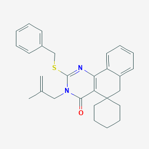 molecular formula C28H30N2OS B441061 2-benzylsulfanyl-3-(2-methylprop-2-enyl)spiro[6H-benzo[h]quinazoline-5,1'-cyclohexane]-4-one CAS No. 352701-65-6