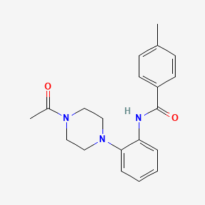 molecular formula C20H23N3O2 B4410615 N-[2-(4-acetyl-1-piperazinyl)phenyl]-4-methylbenzamide 