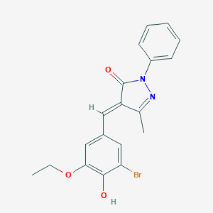 molecular formula C19H17BrN2O3 B441066 (4E)-4-(3-bromo-5-ethoxy-4-hydroxybenzylidene)-5-methyl-2-phenyl-2,4-dihydro-3H-pyrazol-3-one 