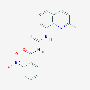 molecular formula C18H14N4O3S B4410665 N-{[(2-methyl-8-quinolinyl)amino]carbonothioyl}-2-nitrobenzamide 