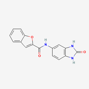 molecular formula C16H11N3O3 B4410767 N-(2-oxo-2,3-dihydro-1H-benzimidazol-5-yl)-1-benzofuran-2-carboxamide 