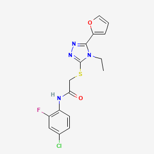 N-(4-chloro-2-fluorophenyl)-2-{[4-ethyl-5-(2-furyl)-4H-1,2,4-triazol-3-yl]thio}acetamide