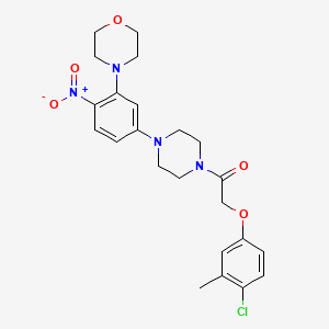 molecular formula C23H27ClN4O5 B4410822 4-(5-{4-[(4-chloro-3-methylphenoxy)acetyl]-1-piperazinyl}-2-nitrophenyl)morpholine 