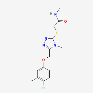 molecular formula C14H17ClN4O2S B4410826 2-({5-[(4-chloro-3-methylphenoxy)methyl]-4-methyl-4H-1,2,4-triazol-3-yl}thio)-N-methylacetamide 