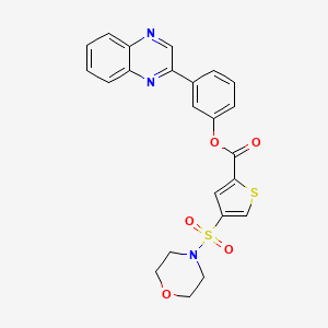 molecular formula C23H19N3O5S2 B4410858 3-(2-quinoxalinyl)phenyl 4-(4-morpholinylsulfonyl)-2-thiophenecarboxylate 