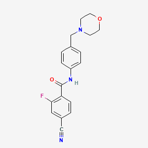 molecular formula C19H18FN3O2 B4410885 4-cyano-2-fluoro-N-[4-(4-morpholinylmethyl)phenyl]benzamide 