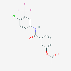 molecular formula C16H11ClF3NO3 B4410893 3-({[4-chloro-3-(trifluoromethyl)phenyl]amino}carbonyl)phenyl acetate 