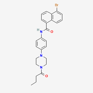 molecular formula C25H26BrN3O2 B4410932 5-bromo-N-[4-(4-butyryl-1-piperazinyl)phenyl]-1-naphthamide 