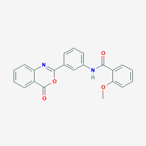 molecular formula C22H16N2O4 B4410943 2-methoxy-N-[3-(4-oxo-4H-3,1-benzoxazin-2-yl)phenyl]benzamide 