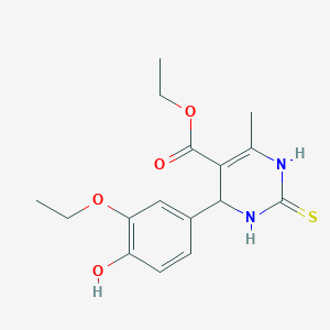 Ethyl 4-(3-ethoxy-4-hydroxyphenyl)-6-methyl-2-thioxo-1,2,3,4-tetrahydropyrimidine-5-carboxylate